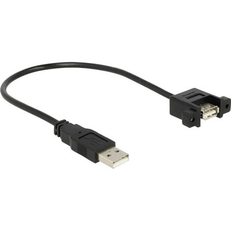 Delock Câble USB USB 2.0 USB-A mâle, USB-A femelle 0.25 m noir contacts dorés 85462 (1/3)