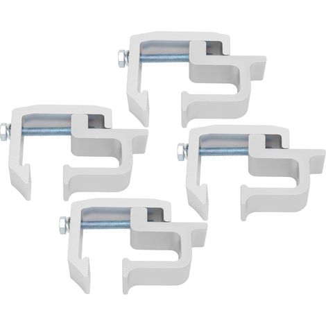 Lot de 4 pinces de fixation universelles pour capot de pick-up, couleur argentée. (1/5)