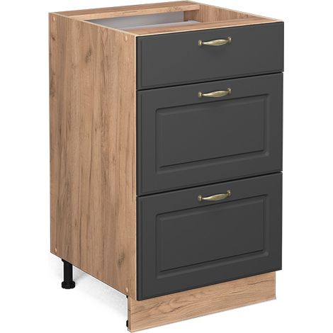 Meuble cuisine Fame-Line, Anthracite-or, 50 cm sans plan de travail, Vicco
