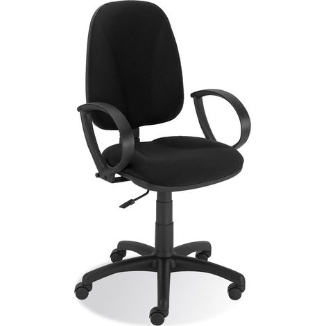 BRB Chaise de Bureau pivotante avec accoudoirs, Dossier Haut de 500 mm (Noir)