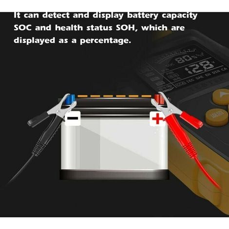 Analizzatore di batterie auto 12V/24V, strumento diagnostico LCD, misura SOH SOC CCA IR per auto, camion e moto (1/3)