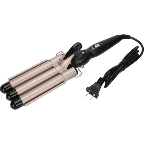Fer à friser 3 barils réglable, ondeur cheveux professionnel 22mm, lisseur boucleur avec prise US, 110V-240V, outil coiffure polyvalent (1/5)