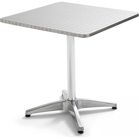 Oviala – Table de jardin carrée en aluminium pliante – Résistante aux intempéries – Plateau inclinable pour rangement facile – Dimensions 70x70cm
