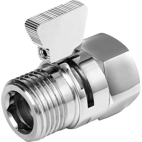 Stop Douche, Vanne d’Arrêt pour Pommeau de Douche Avec Interrupteu, Vanne d'Arrêt de Pommeau de Doucher, Valve de Pommeau de Douche, pour Pommes de Douche, Douchettes à Main, Bras de Douche (1/5)
