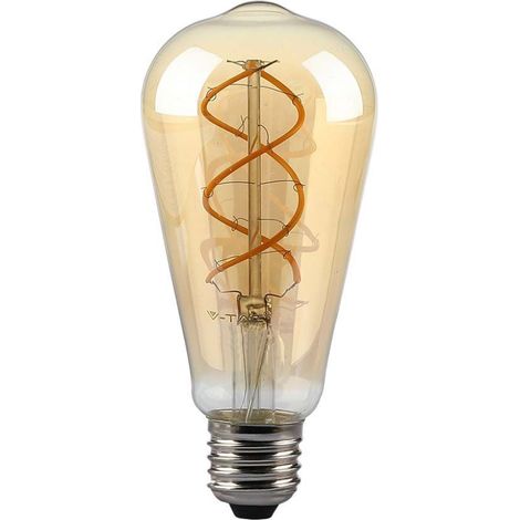 Bombilla LED V-TAC E27 ST64 de 5 W, filamento ámbar, 1800 K, regulable (1/5)
