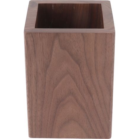 Pot à ustensiles de cuisine en bois carré, stable et de grande capacité, avec porte-stylo simple (4,3 x 3,1 x 3,1 pouces) pour la cuisine, le bureau ou la maison. (1/5)