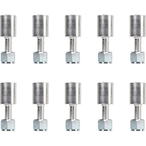 10 Stück 1/2 Zoll gerade Klimaanlagen-Beadlock-Aluminium-AC-Schlauchverbinder für Pkw, Lkw und Nutzfahrzeuge (1/5)