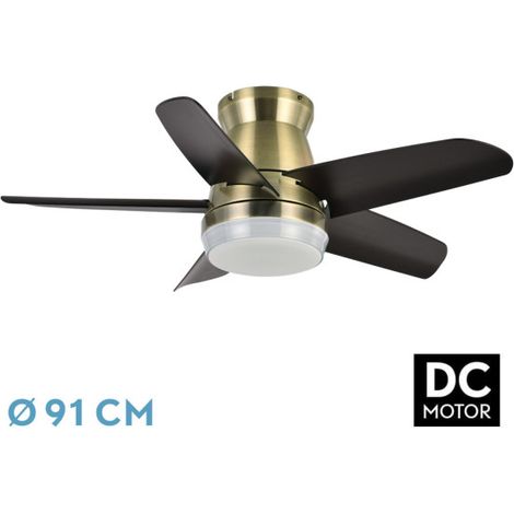 Ventilador Dc Neutron 24w 2400lm Cuero/negro 5aspas 91d 3000k,4500k,6000k, Remoto+temporizador+memoria (1/2)