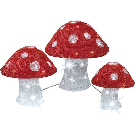 Lumineo Figurines champignon LED blanches décoratives extérieures (1/3)