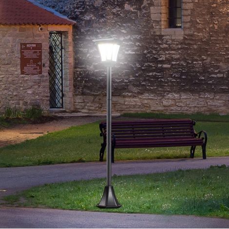 LED-Solar-Gartenlaterne 40 Lumen schwarz 18 x 18 x 160 cm HAVRYA (1/4)