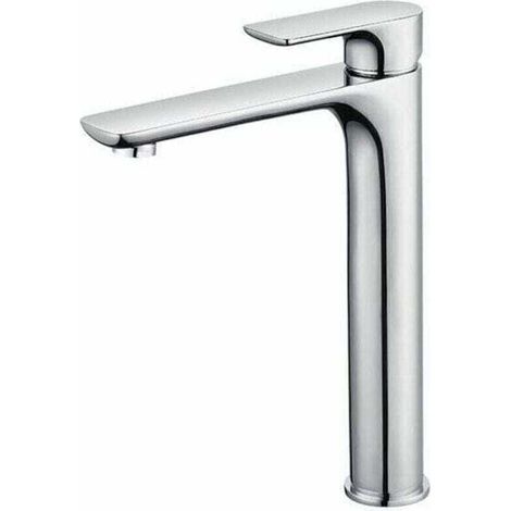 Mitigeur Lavabo Design à Bec Haut Grand Robinet Salle de Bain Chromé avec Mousseur Démontable Robinet de Lavabo en Laition Robinet haut salle bain (1/4)