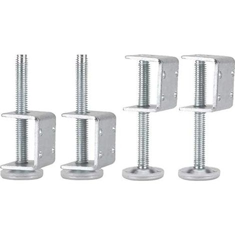 Lot de 4 pieds de nivellement réglables en U, robustes, avec filetage M10 et support de socle en forme de U. (1/5)