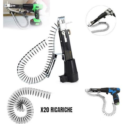 ADATTATORE CONVERSIONE DA TRAPANO AVVITATORE A CACCIAVITE X 20 RICARICHE TM-1122 (1/5)