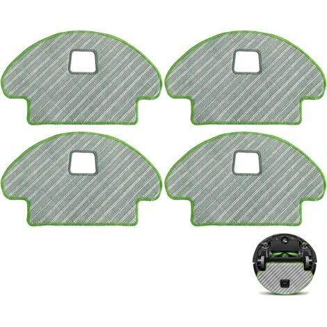 FENOPLASTICALot de 4 chiffons de nettoyage pour iRobot Roomba Combo 113 R113840 R111840, pièce de rechange pour aspirateur robot, ensemble d'accessoires de nettoyage en microfibre lavables (1/5)