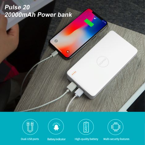 Caricabatterie portatile Toivize da 20000 mAh con porta USB – Batteria al litio ad alta capacità – Batteria di riserva per smartphone e dispositivi USB in movimento (1/5)