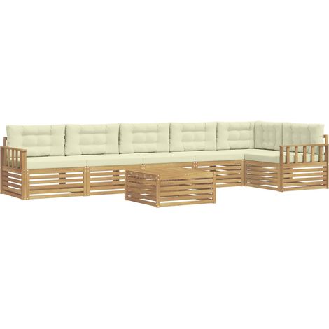 Outdoor Sofa Set with Cushion 7 pcs White and Cream vidaXL (1/5)