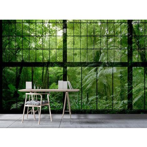 Papier peint panoramique forêt pour salon Tapisserie panoramique nature élégante Papier peint panoramique pour chambre motif floral (1/3)