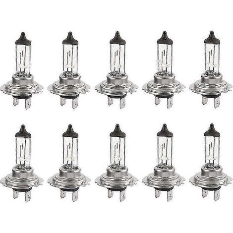Lot de 10 ampoules halogènes xénon H7 12 V 55 W, longue durée de vie, pour feux de croisement et de route.