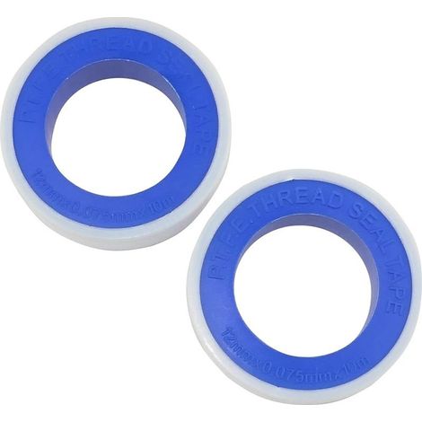 2 rouleaux de ruban adhésif 12mmx0,075xmmx10m - ruban d'étanchéité, joint de raccord fileté métal/plastique, ruban d'étanchéité alimentation chauffage tuyau (1/5)