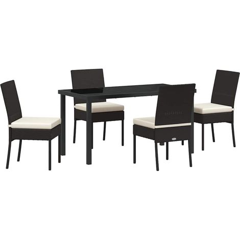Ensemble de salle à manger pour jardin 5 pcs Mobilier de jardin Noir (1/5)