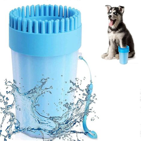 Nettoyeur de pattes pour chien, nettoyeur de pattes portable pour chien, brosse de bain pour chien, 2 en 1 en silicone portable (1/4)