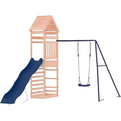 Columpios para juegos de exterior, tobogán, columpios robustos, juegos de jardín, 245 x 362 x 264 cm, madera maciza de abeto Douglas 020004684 (1/5)