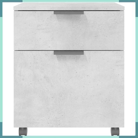 Classeur mobile - 811524 - Gris béton - Bois d'ingénierie - 4 roulettes (1/5)