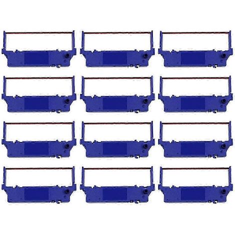 Lot de 12 rubans d'imprimante noirs et rouges compatibles avec les modèles Star SP700, SP742, SP712, RC700, SP760, SP762 et SP717. (1/5)