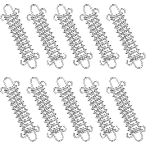 Tendeur à ressort, lot de 10 boucles à ressort pour corde, boucles à ressort pour tente, ressort amortisseur, ressort de tension pour voile d'ombrage, bâche, tente, grille métallique