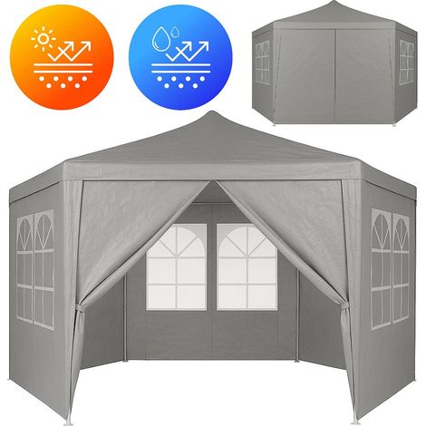 Carpa pabellon para jardin 2x2x2 m con ventanas gris multigarden