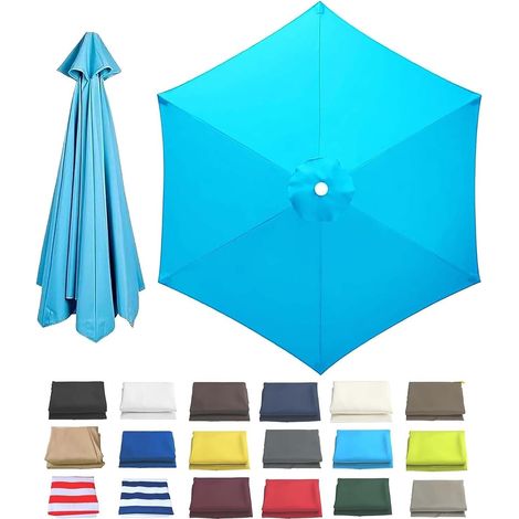Replacement Canopy for 6-Arm/8-Arm Garden Parasol, Replacement Canopy, Replacement Parasol Awning Fabric, Cover for Patio/Garden/Pool (1/5)