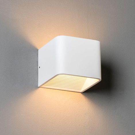 Weiße LED Design-Wandleuchte 10 cm kompatibel mit Dimmer - Quadra