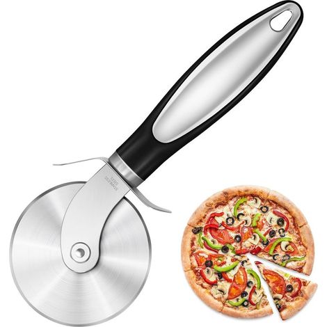 Grand coupe pizza en acier inoxydable avec lame tranchante manche antidérapant pour cuisine et pâtisserie (1/5)