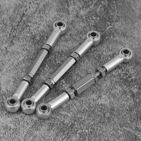 Tiges de direction avant en aluminium pour modèles RC 1/10 FS 53633 51805 51806, pièces de rechange voiture télécommandée, argent (1/5)