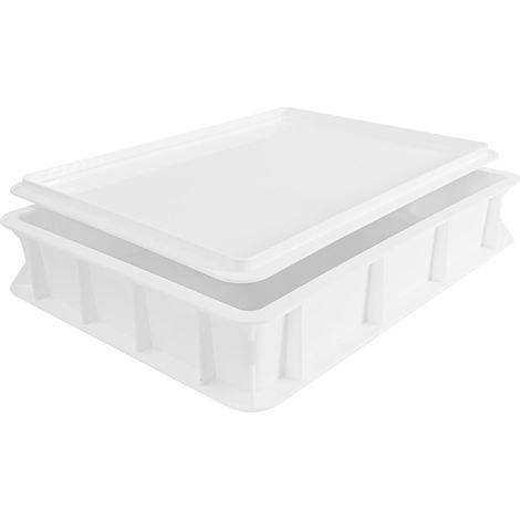 Boîte à pâte à pizza - 1 unité - Plastique alimentaire sans BPA - Fermentation et conservation empilable - Pizzeria et domicile - 30x40x7,5 cm (1/5)