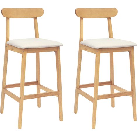 Taburete de bar 2 uds. Natural y Beige vidaXL (1/4)