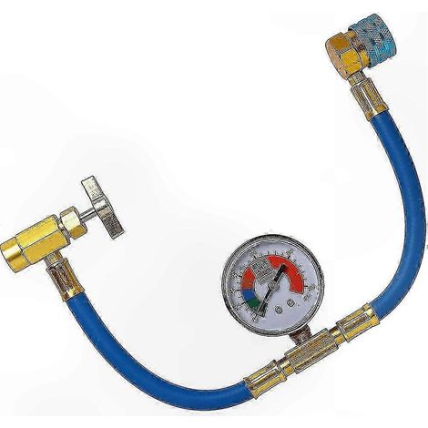 Kit de tuyau de charge pour système de chauffage, ventilation et climatisation avec manomètre et adaptateur à connexion rapide pour accès côté bas, ouvre-boîte 1/2 LH inclus (1/5)