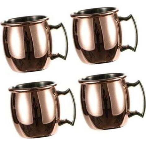 Moscow Mule Kupferbecher (4er-Set), massive Kupferbecher, handgefertigt – 60 ml