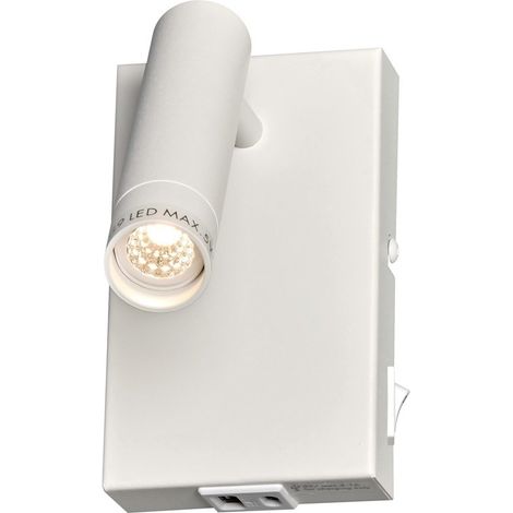 Wandmontage-Schmal weiß mit USB 1xG9 (1/2)