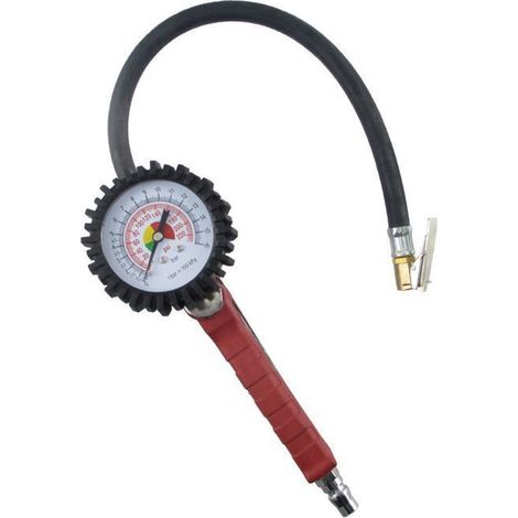 Pistolet gonflage professionnel controleur pression tuyau 35 cm,Mesure précise de la pression,Deux unités de pression marquées (1/3)