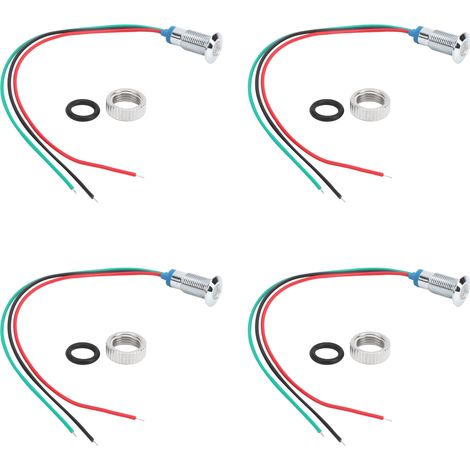 Lot de 4 guirlandes LED rondes 2 couleurs étanches en métal, cathode commune 8mm 36V (rouge et vert) (1/5)