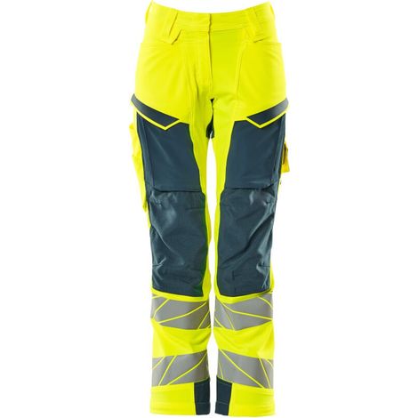 Mascot Damen-Hose mit Knietaschen 19078-511-1744 Gr. 36 hi-vis gelb/dunkelpetroleum (1/4)