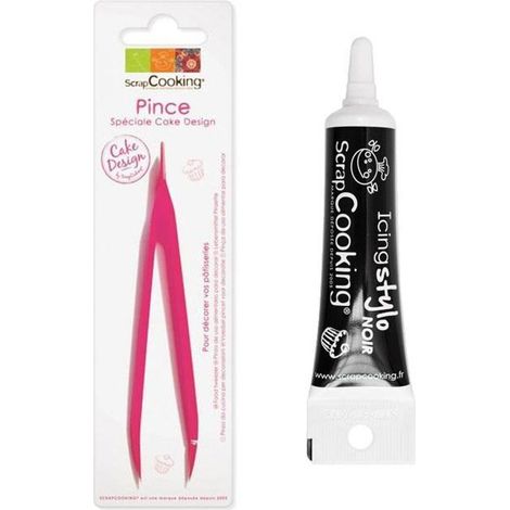 Pince à Pâtisserie + Stylo de glaçage noir