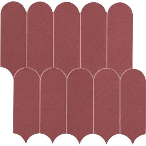 Mosaïque effet Enduit Rouge Argile Ecaille 29,7x29,6x0,85 cm Mat Calviro - Mur intérieur (vendu par carton de 0,53 m²) - RO'MA CARRELAGE