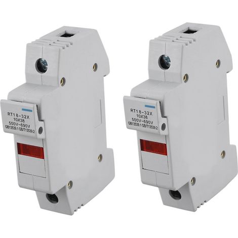 Rt18-32x Ac 380v 32a 1 pôle 10x38mm support de fusible pour montage sur rail DIN Base (1/5)