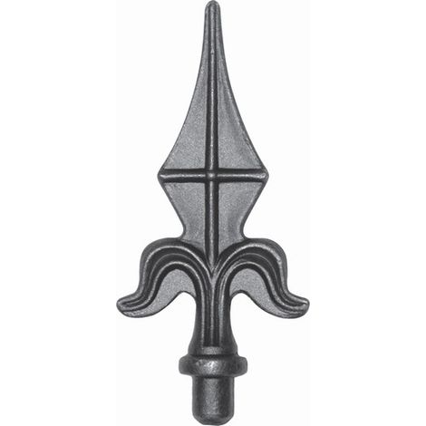 Deco Fer Forge – Pointe de lance en fer forgé 155mm – Tige Ø16mm pour tube creux – Fixation par soudure – Élément décoratif pour portail