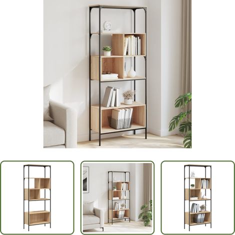 Rangement livres - Bibliothèque 5 niveaux chêne sonoma 76x33x188,5 cm (1/5)