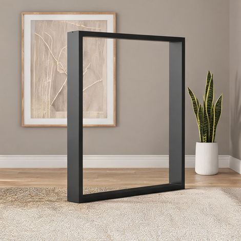 Pieds de table en acier noirs lot de 2 72 cm style industriel (1/5)