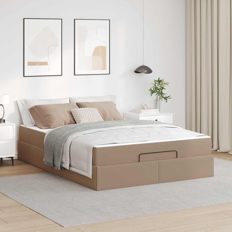 Estructura de cama con colchón Otro 2 pcs Canela PVC