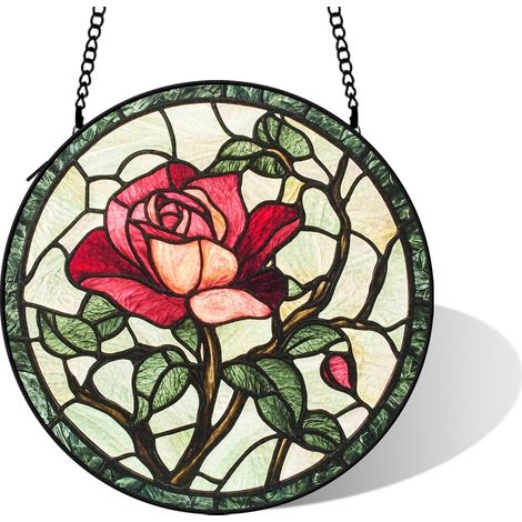 Suspension vitrail pour décoration murale, diamètre: 9 cm (1/5)